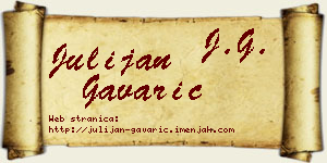 Julijan Gavarić vizit kartica